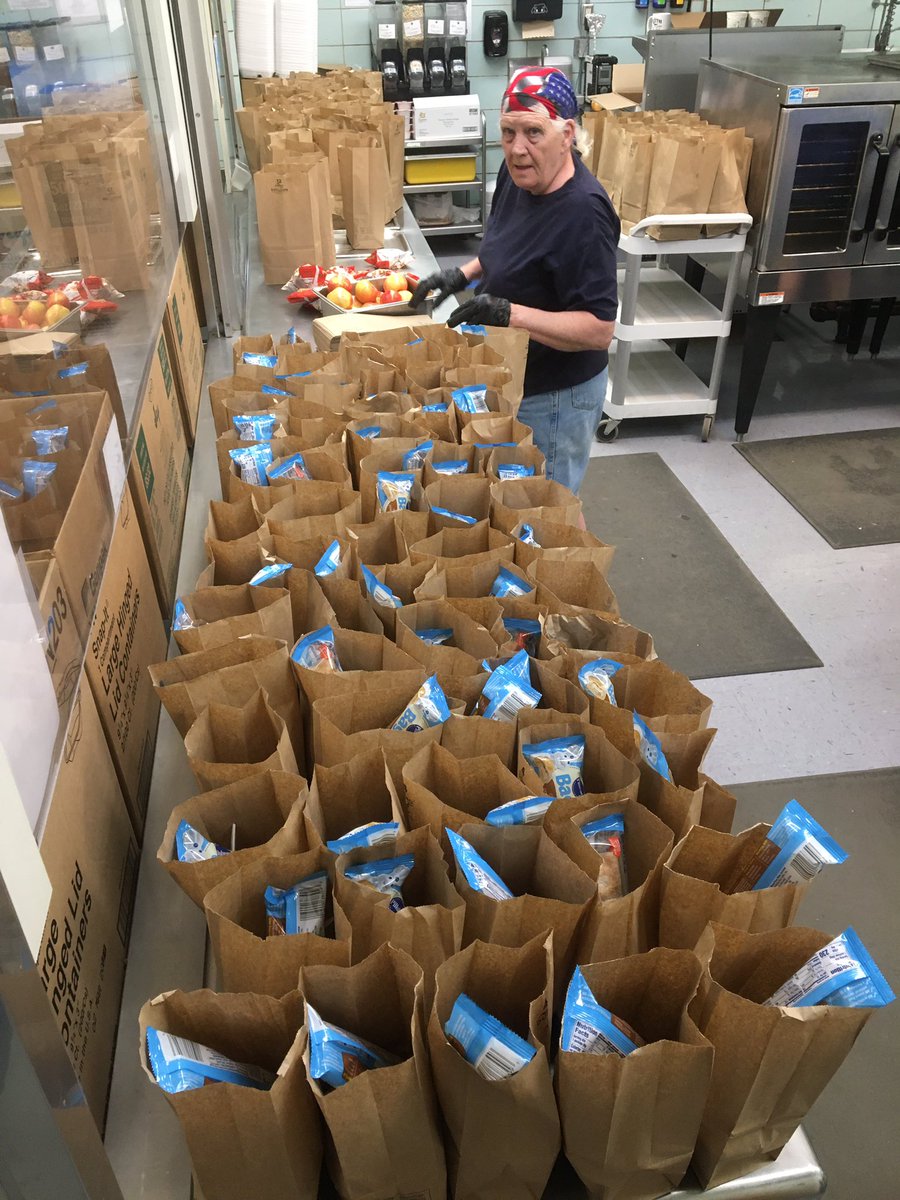 Shoutout to our three hard working Food Service staff members! Through yesterday they have served 9,642 breakfast and lunch meals to our students during this pandemic! #EssentialWorkers #EaglePride