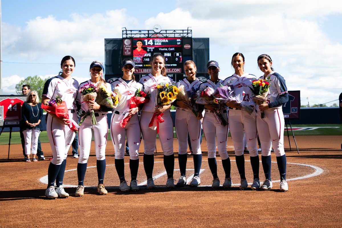 LibertySB's tweet photo. TBT - Some great memories of senior days at Liberty Softball Stadium. Thanks to all of our alumnae in @libertysb history for the impact you have had on this program. We'll honor our 2020 seniors this Saturday! Share your favorite senior class photos.
#RiseWithUs #TBT https://t.co/F32nqs3FcU