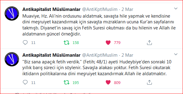 2 Mühim Tweet @AntiKptlMuslim Hesabından