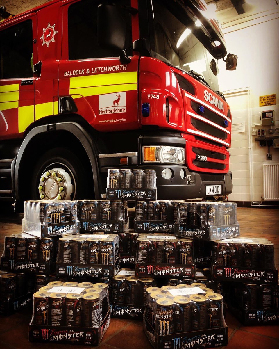 Huge gesture of thanks and goodwill from the guys and girls at @monsterenergy ..Thank you in helping us to maintain our extremely important fire cover, and remain as safe as we can be. Thank you 🙏🏼 #monster #monsterenergy #testyoursmokealarms #firefighter #work #fire #staysafe