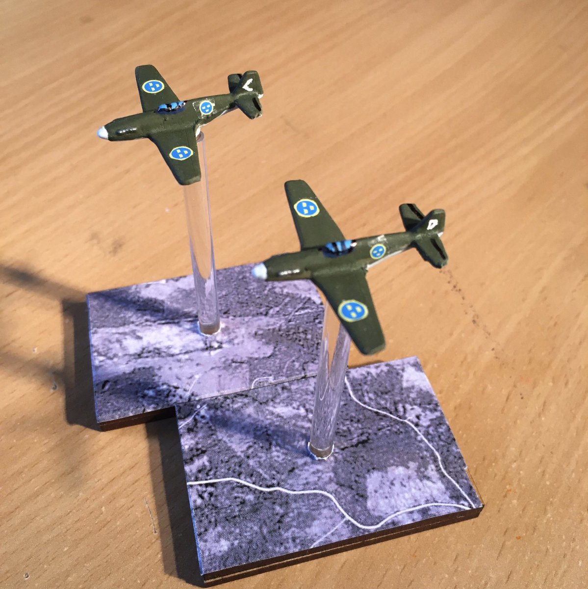 cavtroop50's tweet photo. I also painted up some Swedish J 26 for late war what if scenarios. Yes the Swedes has some P-51 B’s before the end of WW2. https://t.co/Z9UDpPTNAT