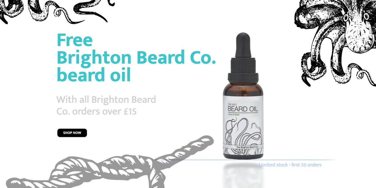 You won't wanna miss this.  Get  a FREE @BrightonBeardCo lime and basil beard oil when you spend just ££15 or more on any Brighton Beard Co. Products in The Beard Shed. 

Shop bit.ly/2yYI57W