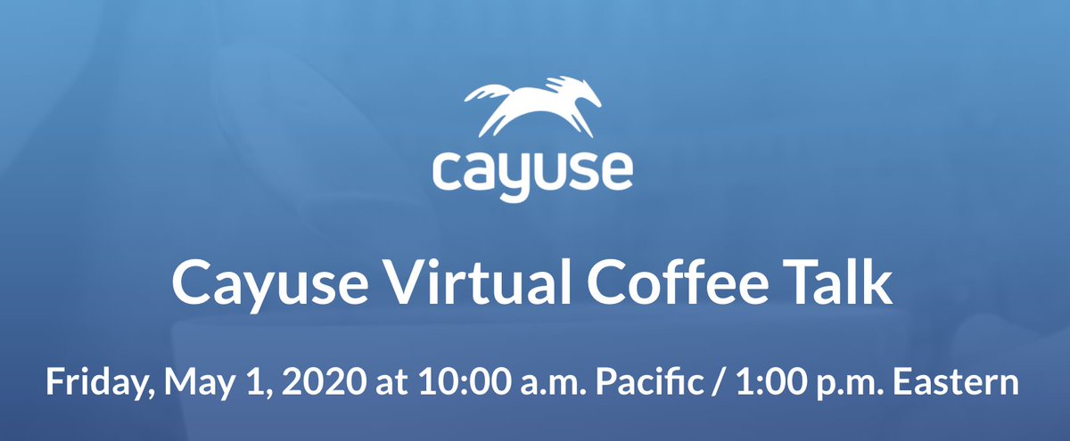 CayuseLLC's tweet photo. Grab yourself a cup of coffee and join #TeamCayuse TOMORROW to share and discuss the impact COVID-19 has had on your research office. ☕https://t.co/4IH17v1hw7 https://t.co/pXE7uIv30b