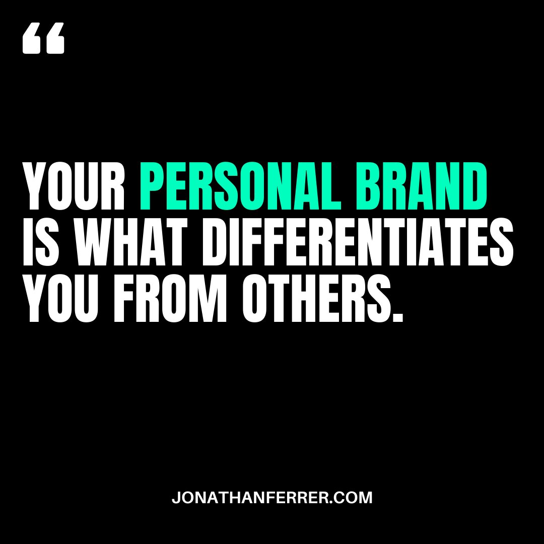 jonathanrferrer's tweet photo. “Your personal brand is what differentiates you from others.”

#Branding #PersonalBrand #BrandAwareness #Marketing #DigitalMarketing #SocialMedia #SocialMediaMarketing #DigitalMedia #Media https://t.co/ZNhDaw4o5G