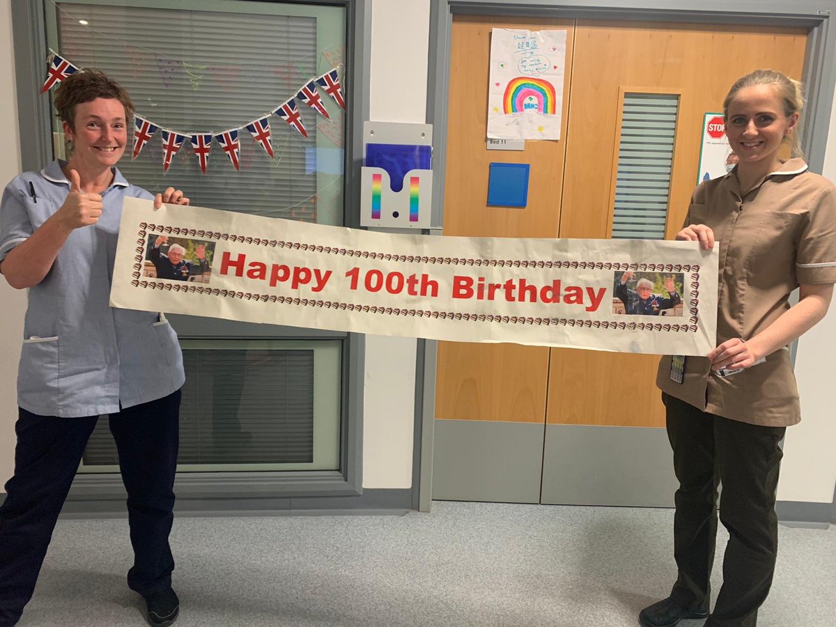 2aGnch's tweet photo. Happy birthday Captain Tom @captaintommoore with love from all of us on @2aGnch at the @GreatNorthCH &amp; a huge thanks for all your fundraising. You are an inspiration to us all. 👏🏻💙🌈 https://t.co/onXXG2pgwW