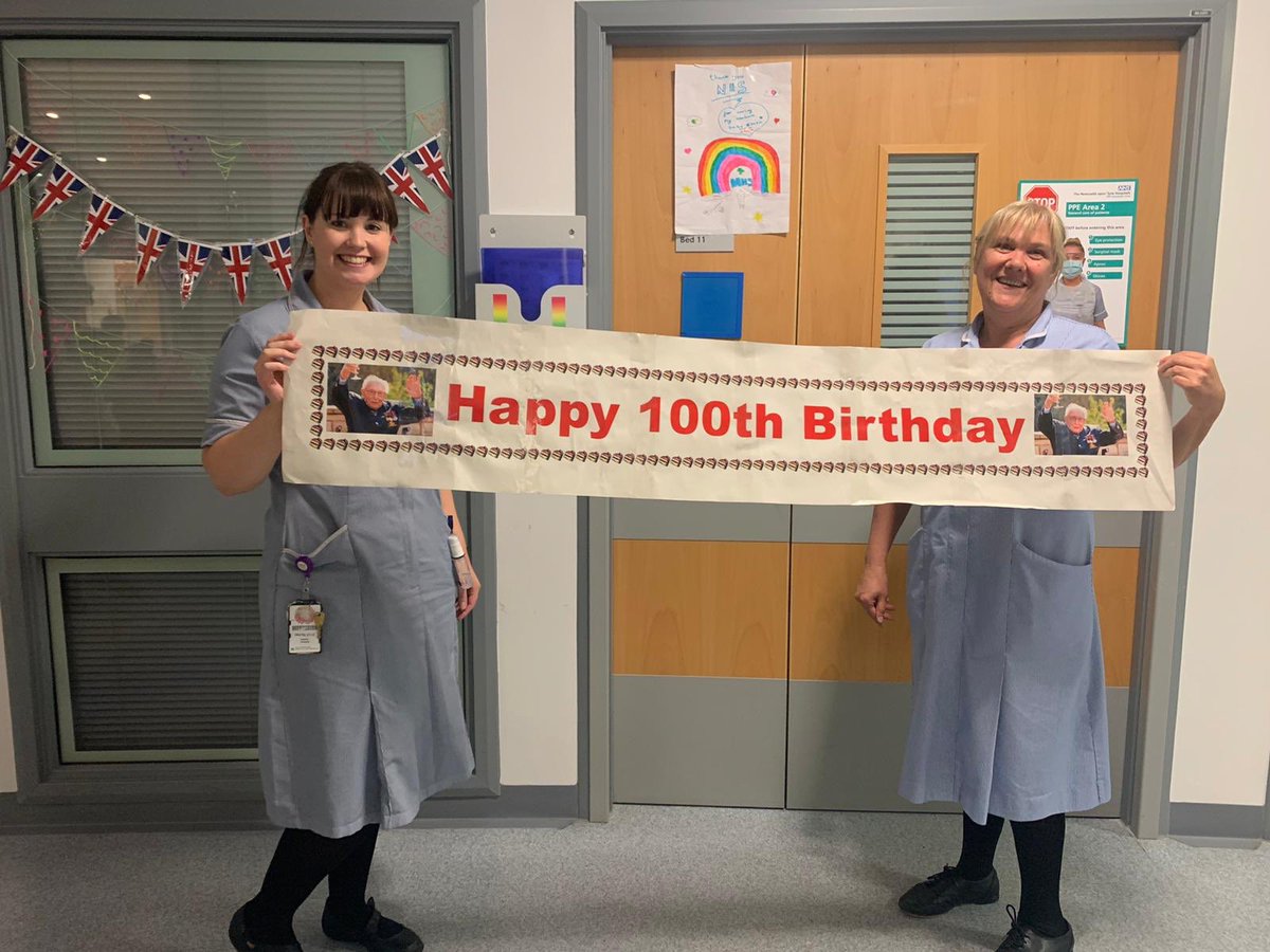 2aGnch's tweet photo. Happy birthday Captain Tom @captaintommoore with love from all of us on @2aGnch at the @GreatNorthCH &amp; a huge thanks for all your fundraising. You are an inspiration to us all. 👏🏻💙🌈 https://t.co/onXXG2pgwW