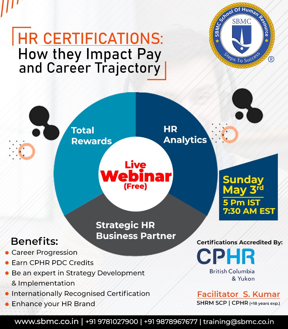 HrSbmc's tweet photo. #Free #Live #Webinar #TotalRewards #HRAnalytics  #sHRBP

SBMC School of Human Resource is organizing live webinar on HR Certifications.

We invite you to please join us on Sunday, May 3rd  for live webinar at 5:00 PM IST / 7:30 AM EST

https://t.co/8cHYKCSR2k

Register Now!!! https://t.co/YbuOUnDWvd