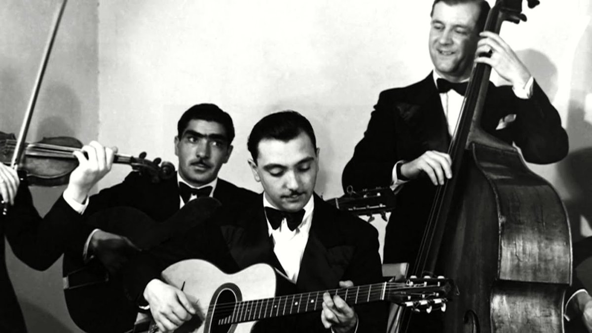 CaveCan91500549's tweet photo. Journée internationale du #jazz! Et si on y invitait, en bon #médiéviste, les #troubadours? D'autant que bientôt, le "3 de Mai", a lieu la joute #poétique annuelle des #Jeux ##Floraux toulousains, initiée par Dame #Clémence #Isaure.
Ici, #Django Reinhardt et ses prédécesseurs!🌹 https://t.co/WNUDXQkFFP