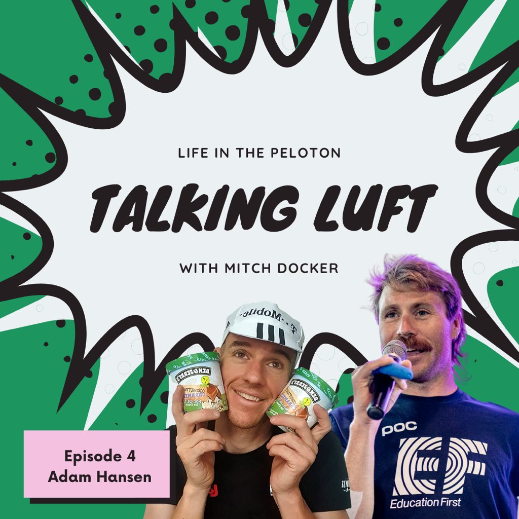 LifeinthePelo's tweet photo. NEW EPISODE OUT NOW!
⚡️I jump on for a fun chat with @HansenAdam about life on and off the bike. We talk caps, training sessions and cheat meals 🍧
Enjoy!
🎧 Listen on Life in the Peloton feed on Spotify, iTunes or your fave pod app. #talkingluft https://t.co/1yHCTmJY5K