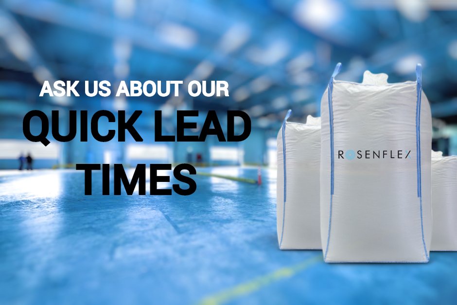 Rosenflex's tweet photo. Ask us about our quick lead times: https://t.co/F9ghjr1nFE… #bulkbags #fibc #bigbags https://t.co/Ee98FuIvUj