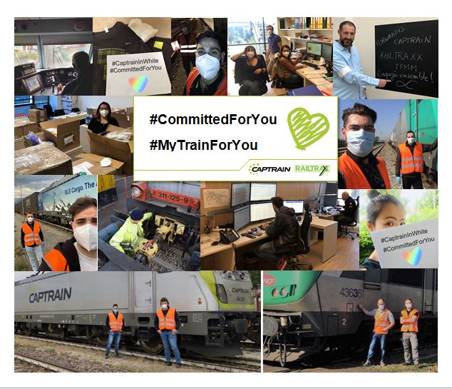 Captrain_Europe's tweet photo. #CommittedForYou Voilà notre soutien à l’ensemble des personnels soignants et à tous les autres métiers de « 2ème ligne », moins visibles, comme mes collègues conducteurs de train /opérateurs au sol. Merci pour votre courage et votre engagement!  #CaptrainInWhite #EngagésEnsemble https://t.co/ZtMG0JMmPV