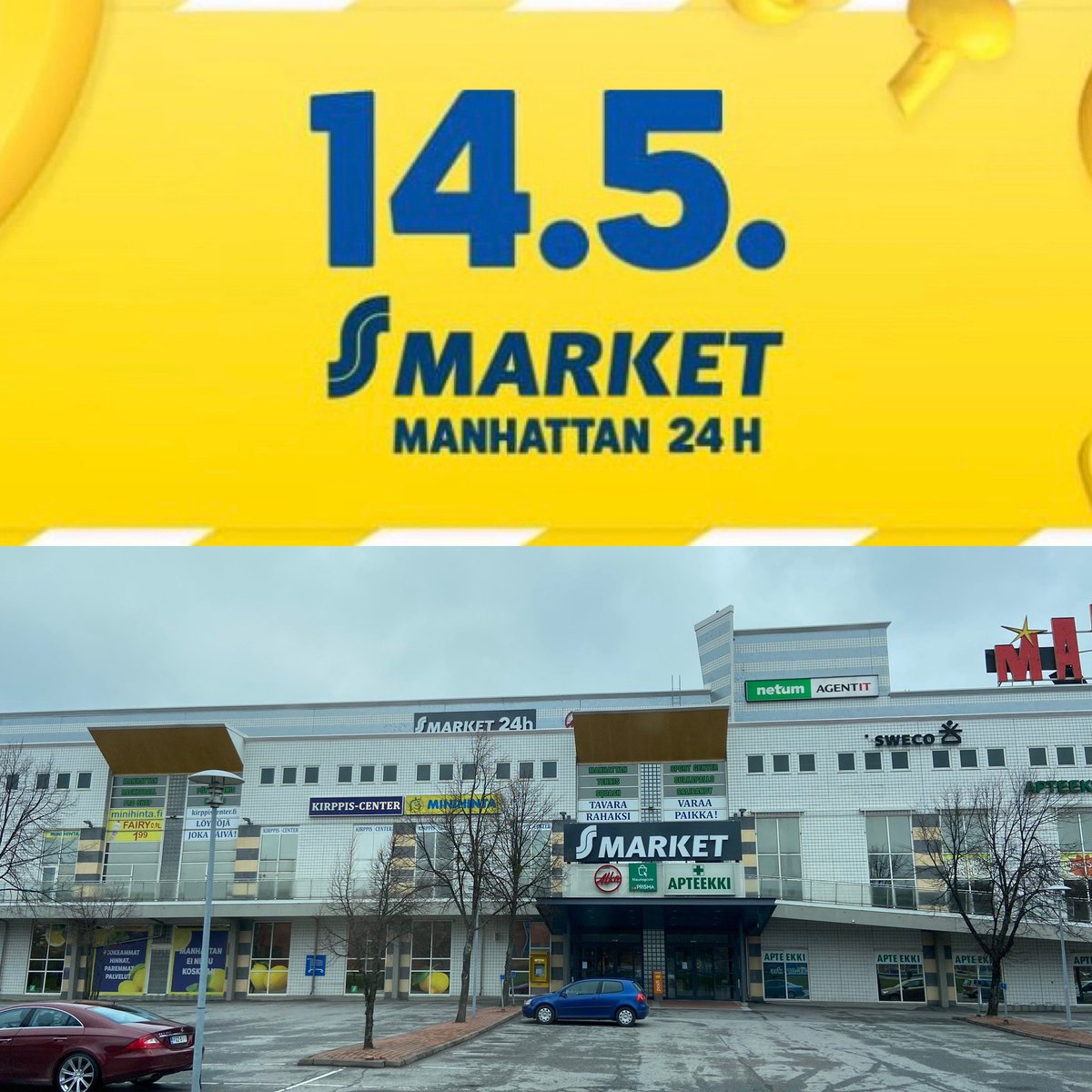 mikkojunttila's tweet photo. Manhattan ei nuku koskaan. Tuomme kaupunkiin ensimmäisen uuden aikakauden S-marketin. Tässä yhdistyvät laaja valikoima ja palvelut sekä halpa hinta ja helppo asiointi. Tulehan testaamaan. Anna palautetta ja kehitetään yhdessä. @Smarket_ #sinun #ässätekoja #kaydaanyhdessakaupassa https://t.co/jvvXhPGTcb