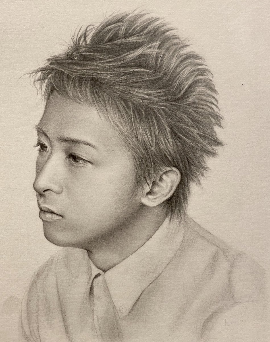 まきゅ A Twitteren 横顔シリーズ揃いました 大野智 鉛筆画 まきゅ A Twitteren 横顔シリーズ揃いました 大野智 鉛筆画