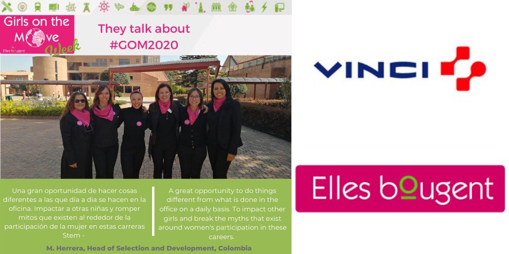 GirlsonMove's tweet photo. #GOM2020 is an international event wich his year was able to reach all 5 continents! In Colombia, @Vinci, @Ellesbougent partner, organized a beautiful event in which Mr. Herrera, #RoleModel, participated! Come and discover her testimony! #IWD https://t.co/ZSVwh0x2cm