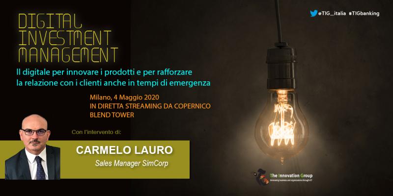 SimCorpItaly's tweet image. Felice di partecipare al panel del DIM organizzato da @TIG_italia il 4 maggio per discutere degli impatti dell'innovazione e della digitalizzazione nel settore della gestione degli investimenti. Maggiori dettagli disponibili qui: bit.ly/3aPKcs7 @SimCorp #assetmanagement