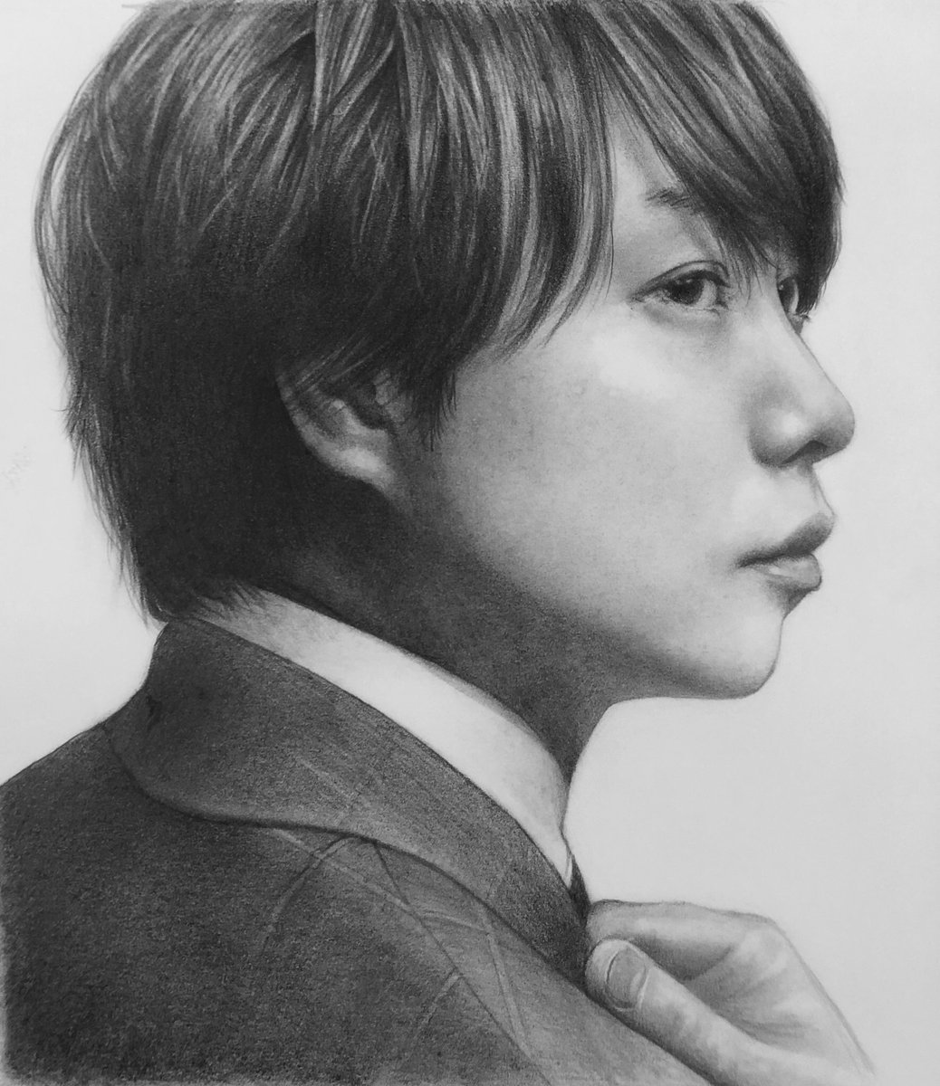 まきゅ 横顔シリーズ揃いました 櫻井翔 鉛筆画 まきゅ 横顔シリーズ揃いました 櫻井翔 鉛筆画