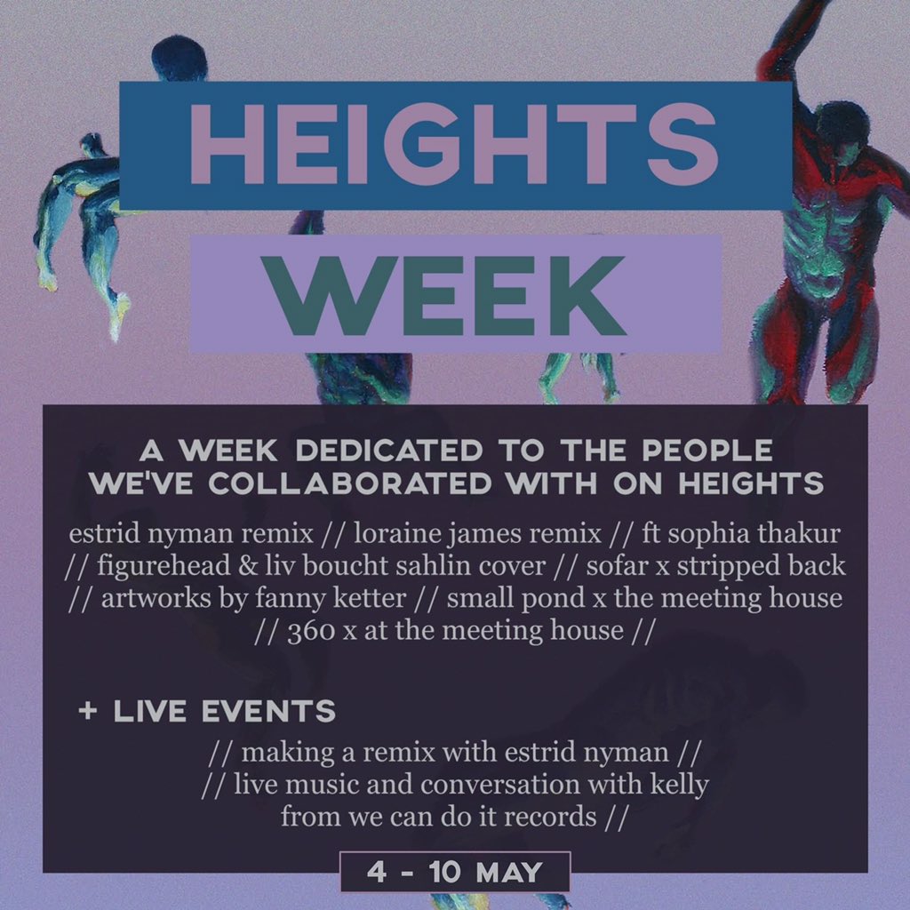 Next week I’ll be asking <a href="/junodef/">JUNODEF</a> some questions about their latest single ‘Heights’. Plus if you’re lucky they might give you a first peek at some new material 😍
Tune in on IG Live at 7pm GMT on 5th May.
