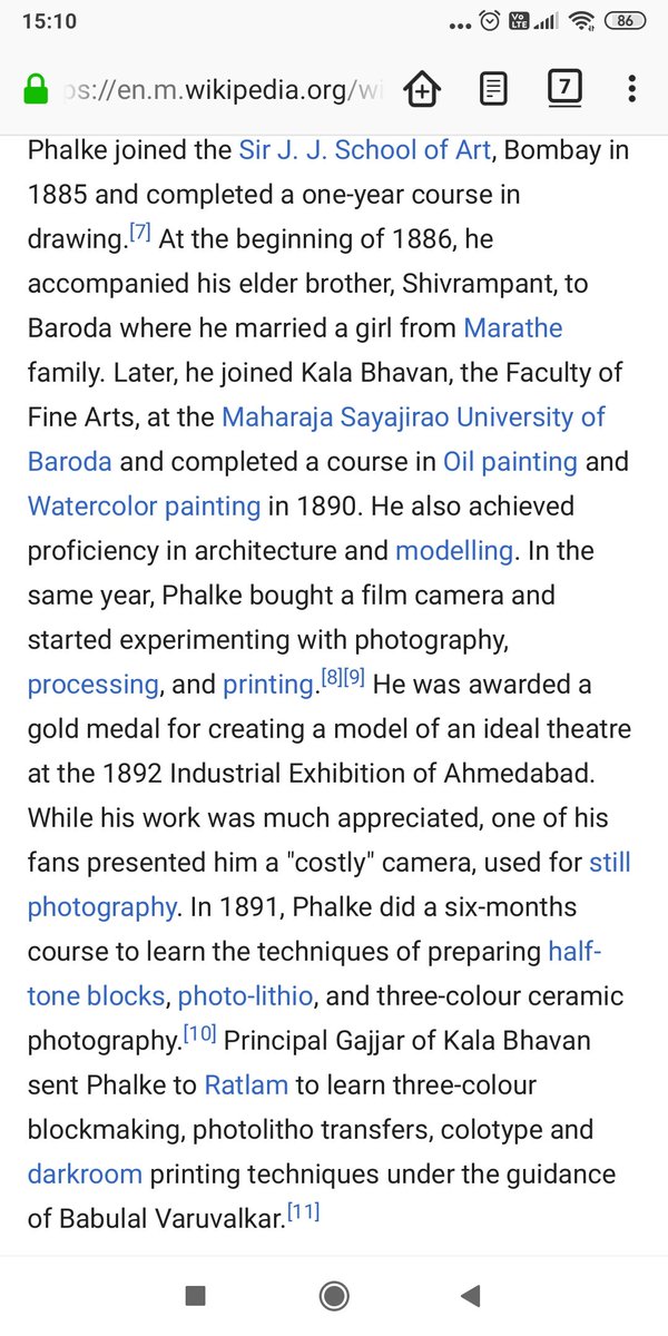 ... watercolor Painting. He was gifted a Camera in the year 1890. He acquired Photo Developing skills from Ratmal. He opened Photo Studio in Gujarat. But, at that time, there were lot of Superstitions about Photography(eg Photo reduces life of a Person). So, he abandoned it.4/n