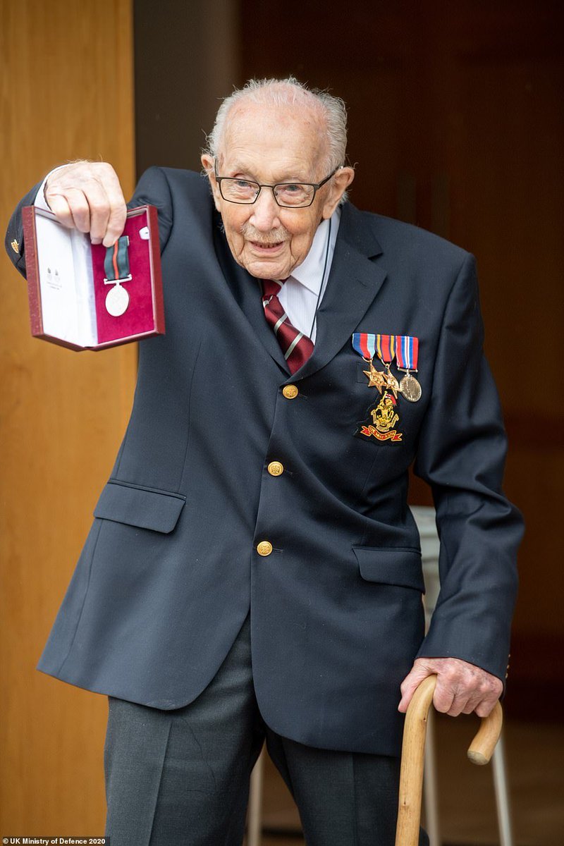 We would like to wish <a href="/captaintommoore/">Captain Sir Tom Moore</a> a happy 100th Birthday. Congratulations on the promotion to Colonel! A truly remarkable Centenarian, raising just shy of £31 Million, for the NHS.

Happy birthday, Sir, many happy returns!