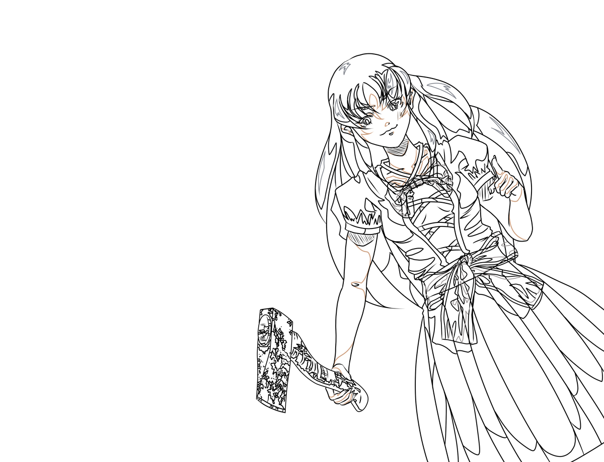 蟹将軍 フリーゲーム制作中60 新立絵の下書きと着色完了 次作 花鶏 のイベント用イラストですが 月下美人 で人物部分だけ採用 よって背景を入れてイラスト化は1年後ぐらい フリーゲーム フリーホラー