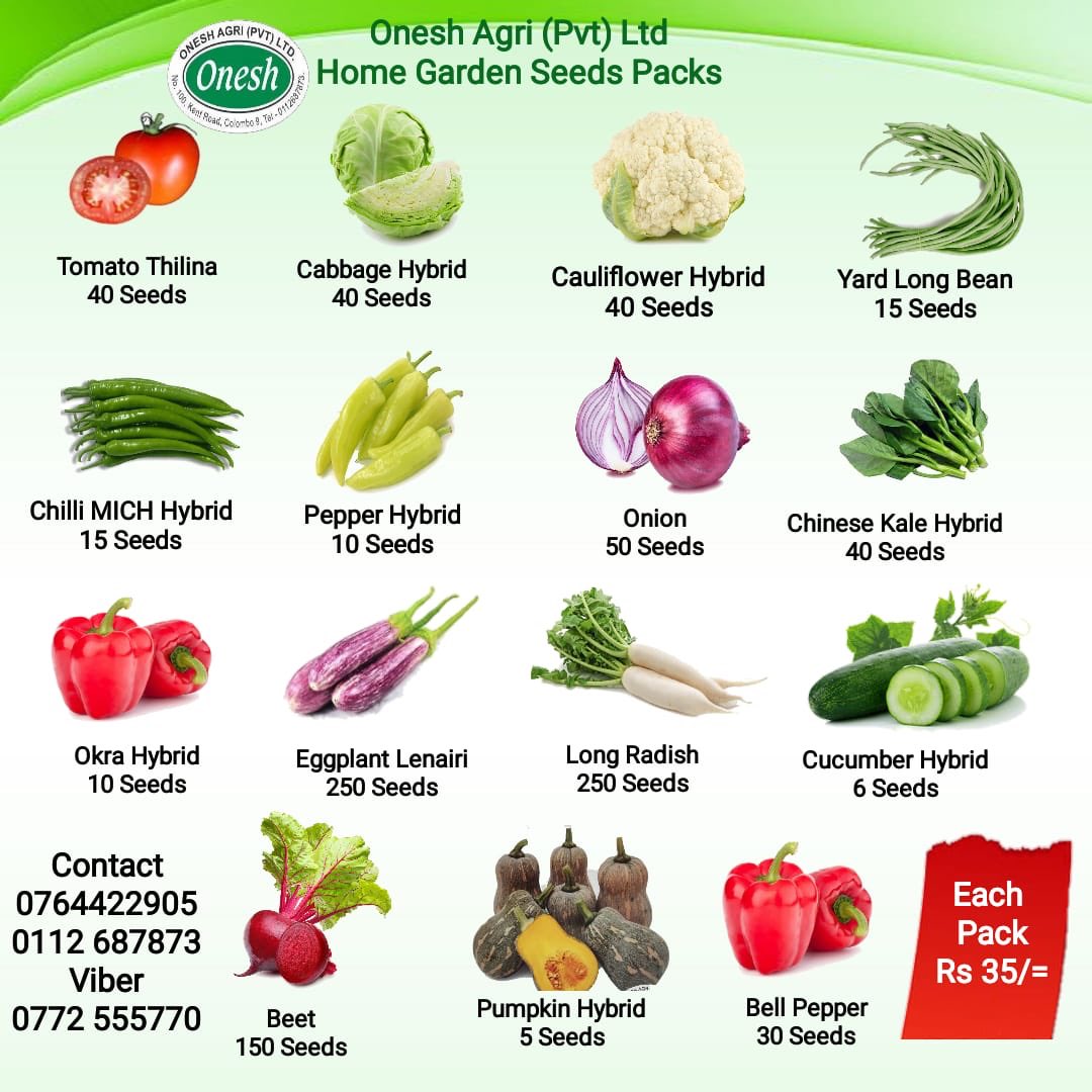 Nilushana's tweet photo. Home garden seeds packs by Onesh Agri (Pvt) Ltd. Contact them using below numbers.👇

#LetsGrowSL https://t.co/pvwZbmGIjG