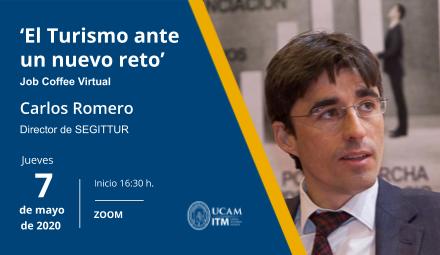 UCAM_ITM's tweet photo. ✈️ “El Turismo ante un nuevo reto”
☕️ #JobCoffee #Virtual con @carlosromerodex de @SEGITTUR ☕️ dirigido a alumnos de @UCAM_Turismo 🏜🗺 #ITMOnline
📆 7 de mayo
⏰ 16.30 h
Inscripciones: https://t.co/iSreF50Stl
@UCAM @ginesamdelvas https://t.co/UryLpzX0d1