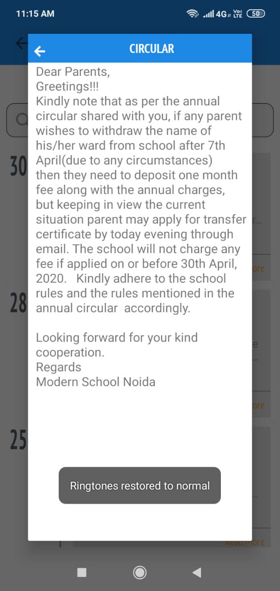 vikasintouch's tweet photo. @rmulko @drdineshbjp @UPGovt @CMOfficeUP @myogiadityanath @ChiefSecyUP Modern school noida sector noida has increased annual charges &amp; fees for the year 20-21 https://t.co/nr0vdz3DDp