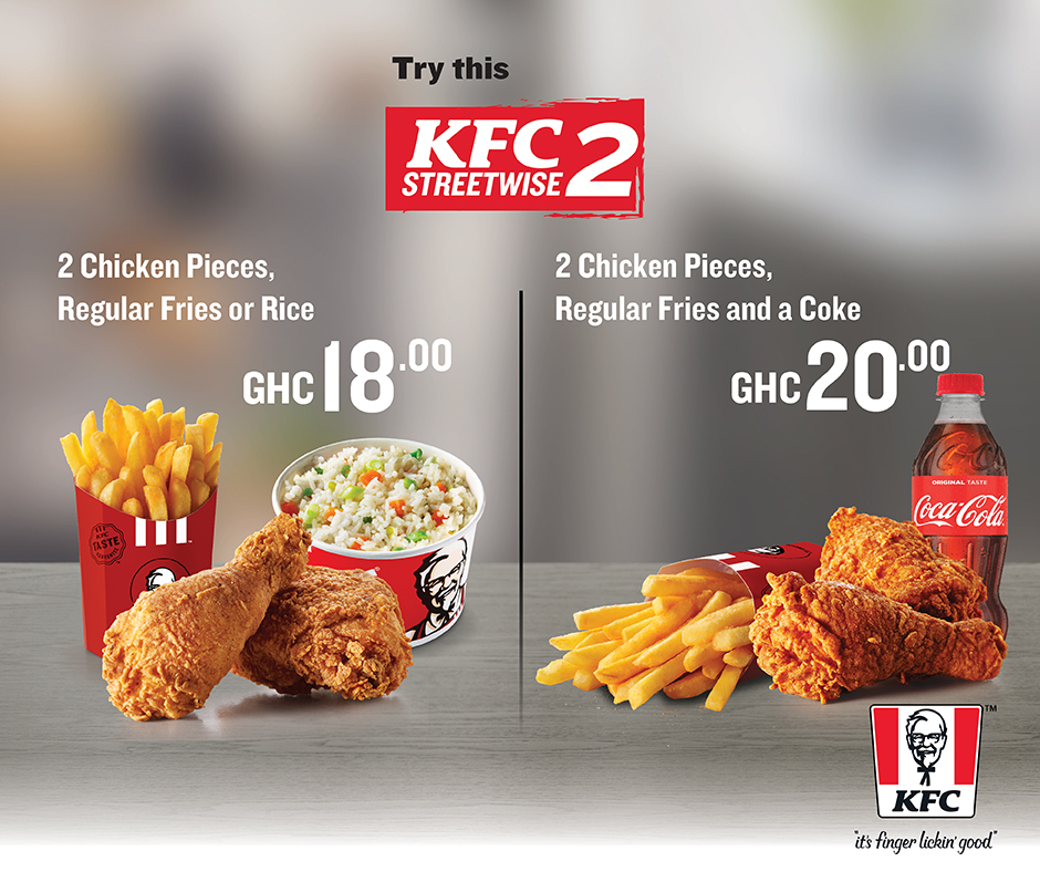 KFC_Ghana's tweet photo. Missed out on breakfast? No problem! Hook yourself up with our mouthwatering STREETWISE 2 meal for brunch or lunch. 🤩 For all KFC menu, visit: https://t.co/NwzBNZG2au

#KFCSW2
#KFCWebsite https://t.co/7wCNuxxshs