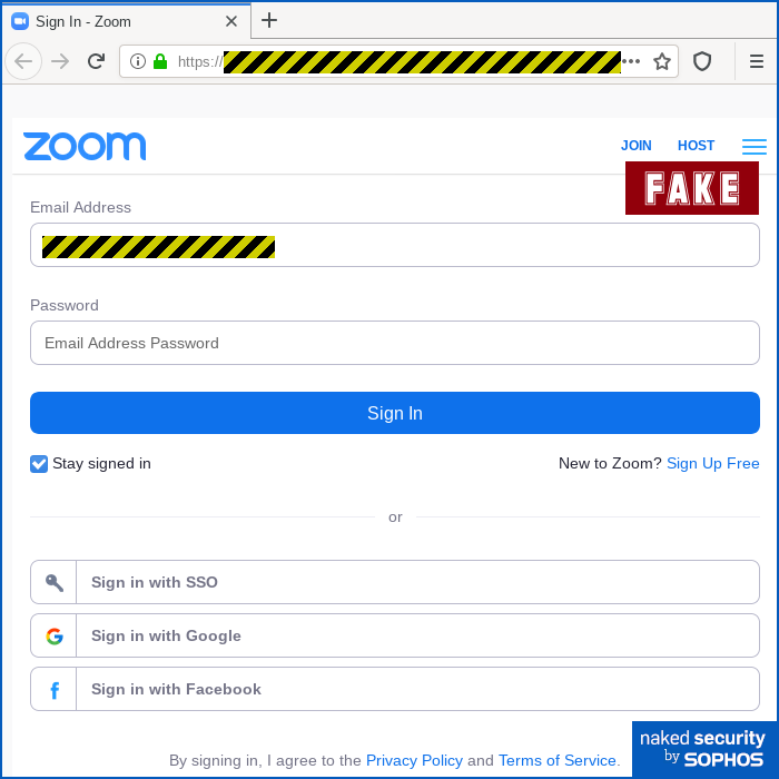 Sophos's tweet photo. FYI: Scammers are using employment worries as their latest lure for Zoom phishing scams. Here's what to do...

✔️ Don't login after clicking links in emails.
✔️ Immediately report messages like these to your IT team.

See more from @NakedSecurity: https://t.co/I7DSnJOY02 https://t.co/AbUFhPz4cu