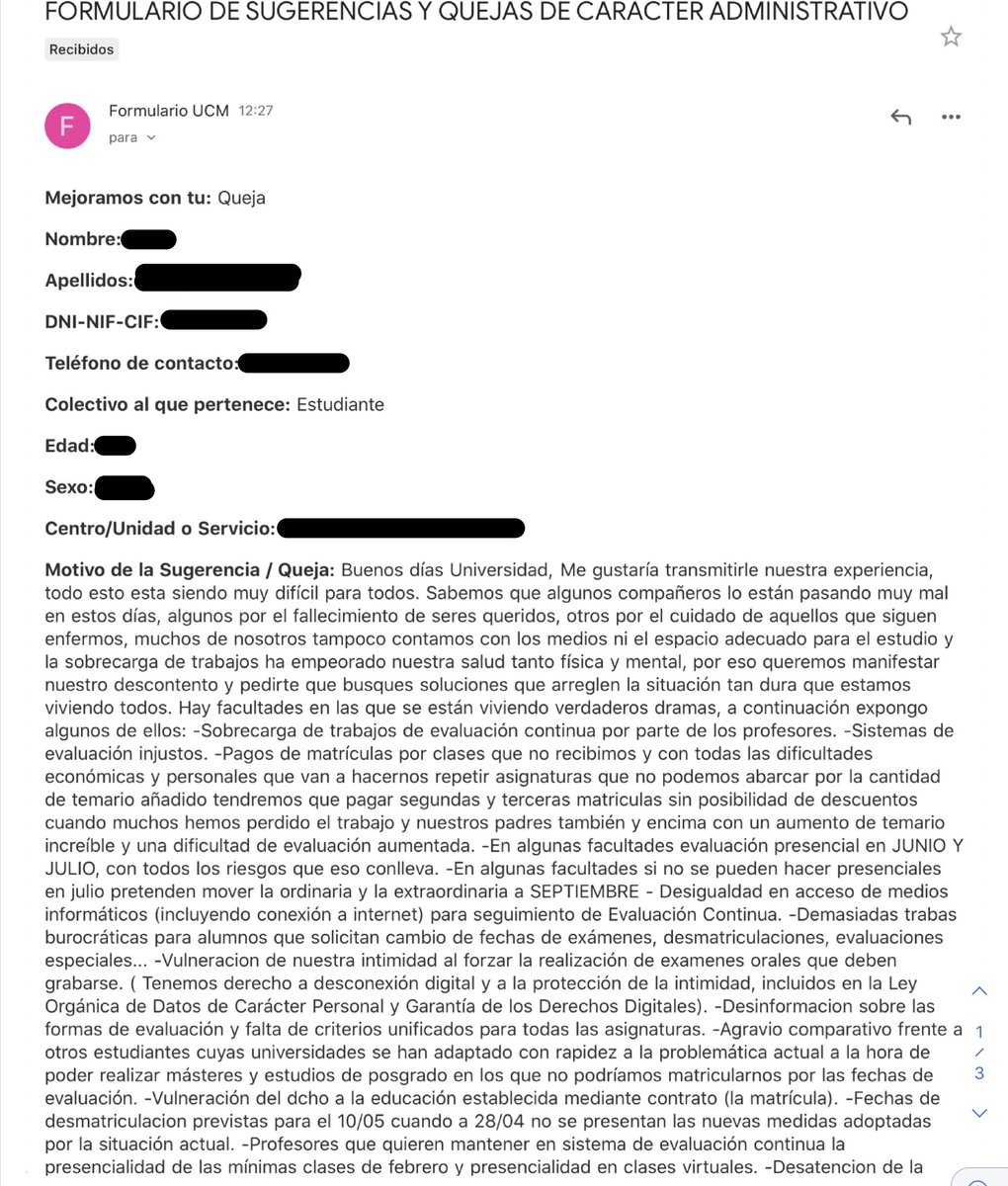 anxorodr's tweet photo. La situación que estamos viviendo en la UCM es dramática.
Por favor, difundir, necesitamos vuestro apoyo para que nos escuchen.

Os adjunto el contenido:
#EscuchaUCM
@unicomplutense
@UniversidadGob

1/22 https://t.co/KLiw0r1KKE