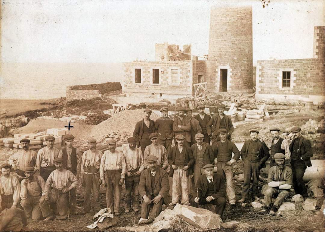 How do you build a Scottish lighthouse? You will need lots of men with flat caps and moustaches. #scottishgeography #scottishhistory