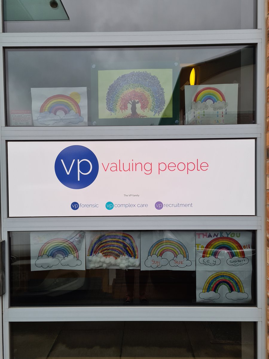 We would like to say a huge thank you to all of our support worker, Nurses, NHS workers and all other Key workers currently working through this challenging time. Some of our lovely office staff and clients have created this wonderful rainbow window at the front of our office.