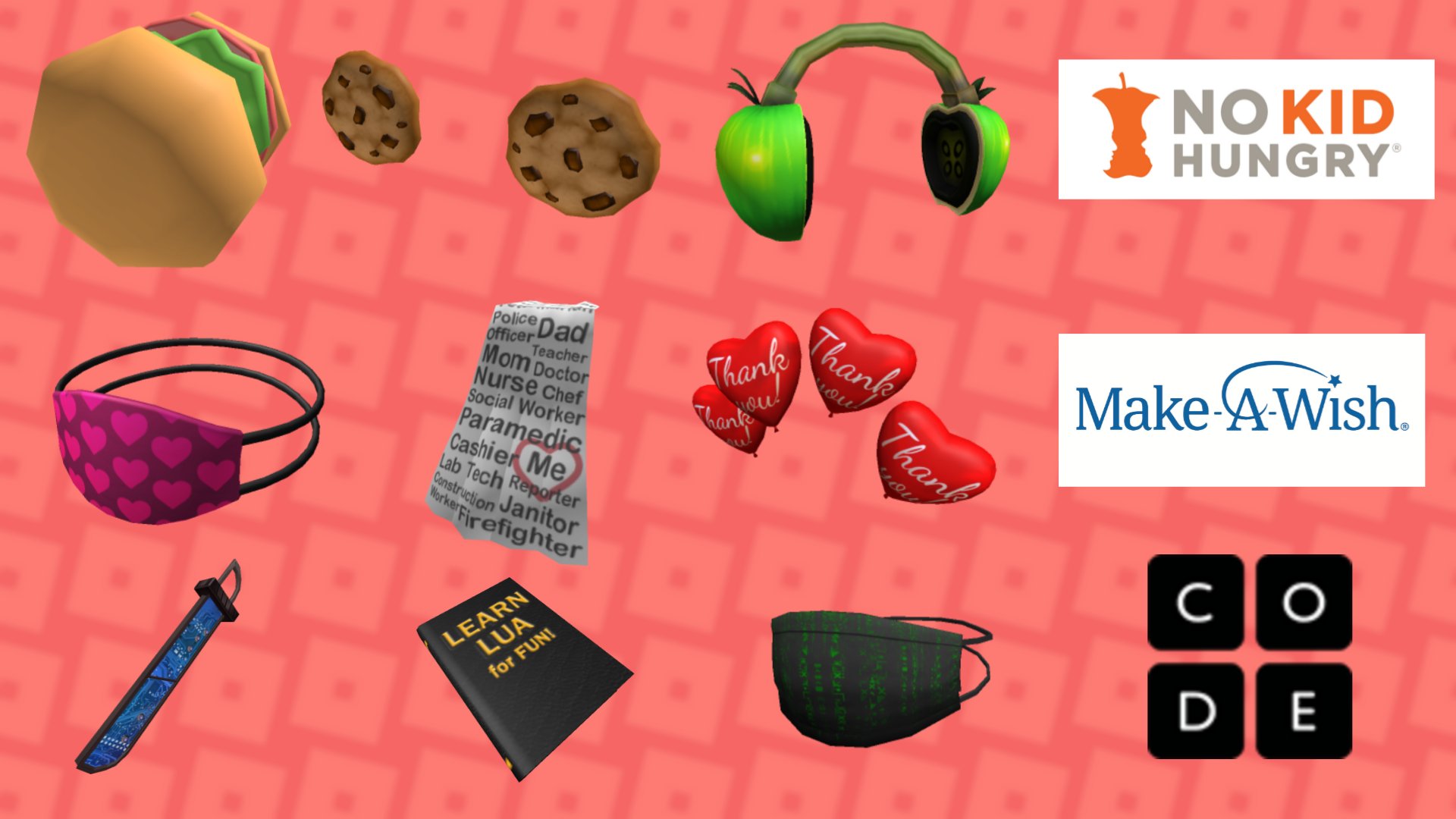 Rbxnews On Twitter Make Sure To Purchase These Charity Items That Are Releasing Later Today 1 Robux Spent 0 01 Donated To The Corresponding Charity You Ve Got Until June 30th - things to buy with 1 robux