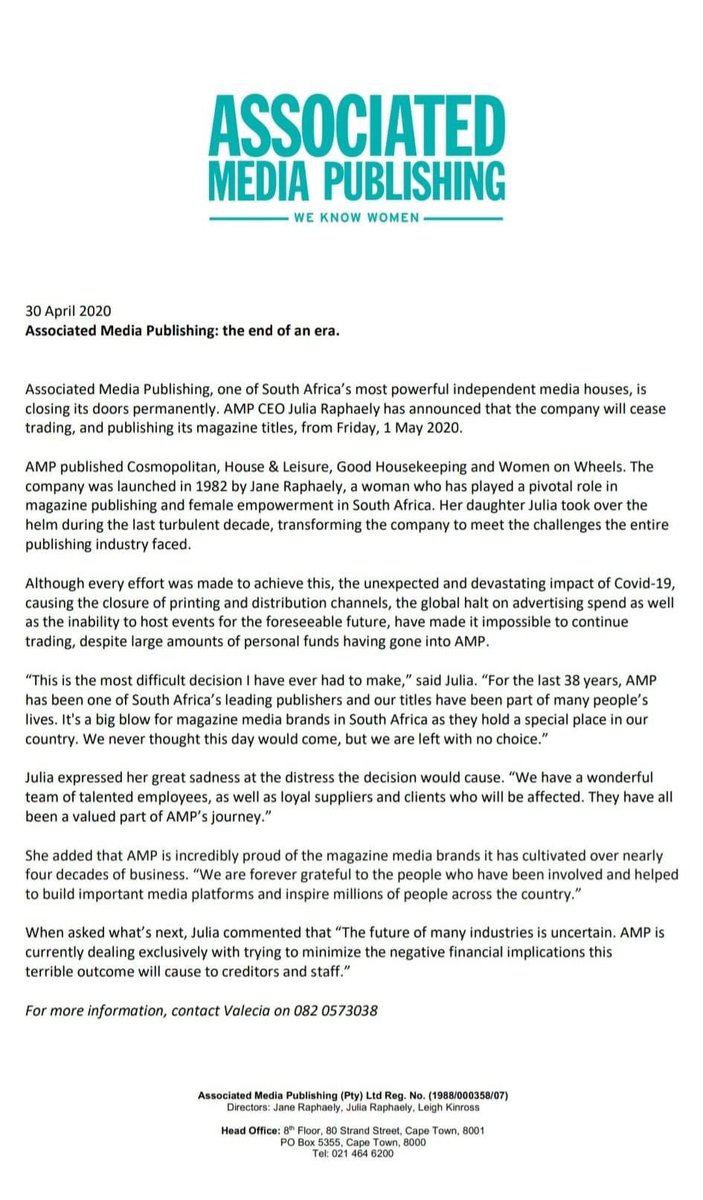 PlatinumClub_'s tweet photo. It’s a sad day for the local print industry 💔 We are devastated to hear the news that Associated Media Publishing is closing their doors. https://t.co/h5JEEmwsX1