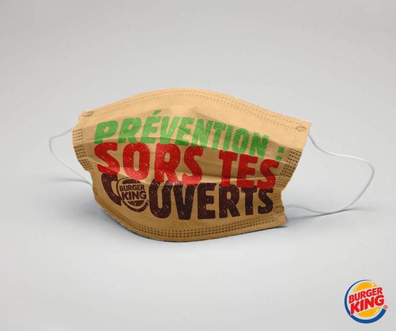 unpotedanslacom's tweet photo. Des masques post-confinement que les équipes de Burger King pourraient porter 

Une idée fictive proposée par Clément Jacobi, étudiant à l’EFAP https://t.co/DeNeHcvo2P