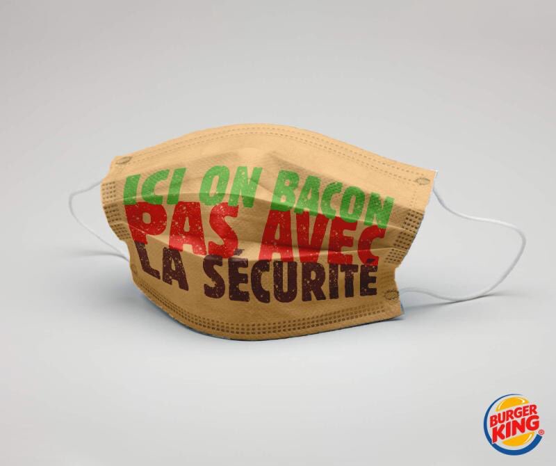 unpotedanslacom's tweet photo. Des masques post-confinement que les équipes de Burger King pourraient porter 

Une idée fictive proposée par Clément Jacobi, étudiant à l’EFAP https://t.co/DeNeHcvo2P