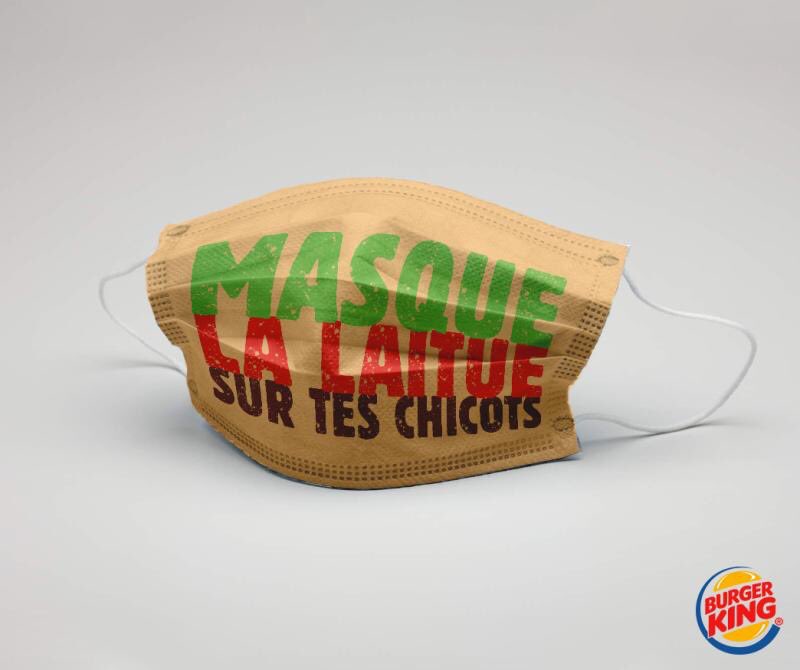 unpotedanslacom's tweet photo. Des masques post-confinement que les équipes de Burger King pourraient porter 

Une idée fictive proposée par Clément Jacobi, étudiant à l’EFAP https://t.co/DeNeHcvo2P