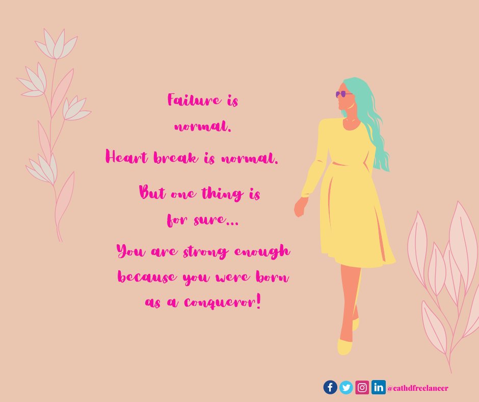 cathdfreelancer's tweet photo. A real woman is independent. She can provide for herself. She has overcome many struggles. She can manage herself emotionally, physically, financially, and spiritually.
Hit ❤️ if you're a STRONG WOMAN!
#womenempowerment 
#womenempowerment
#womenleadership #womenwhohustle #women https://t.co/uQzXOSPYhN