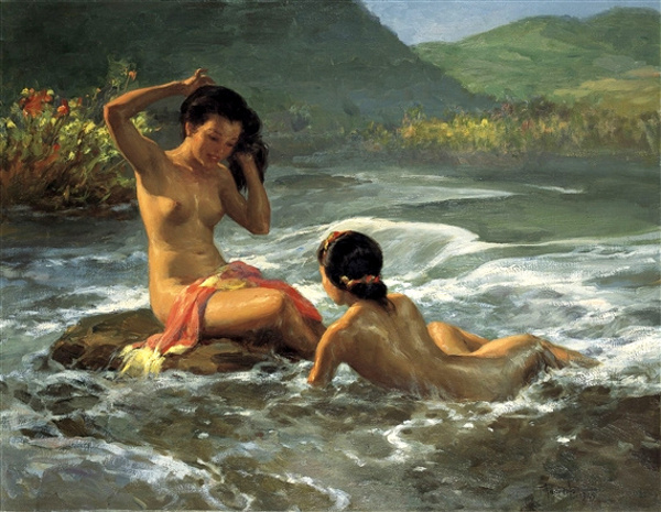 ziburman's tweet photo. Fernando Amorsolo (Filipinas, 1892 – 1972) https://t.co/mirmicAhru