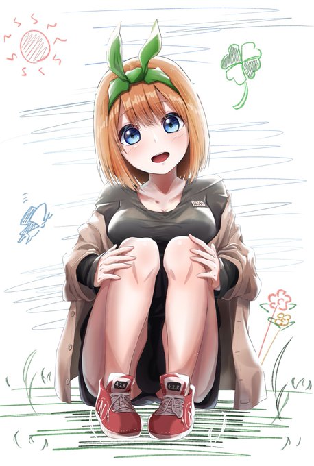 ELfy(えるふぃー)さんがTwitterに投稿した中野四葉(五等分の花嫁)のイラスト。