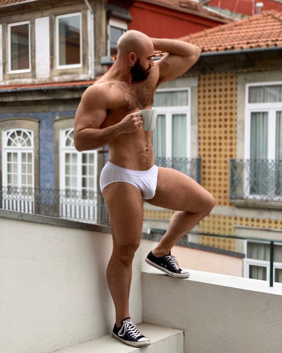mr_momoxxx's tweet photo. Coffee anyone? ☕️ honestly I don’t remember why I was sniffing my #armpit 🤷🏽‍♂️😂 #balcony #coffee #shiff #converse #oporto #beard #hairy #daddy #memories https://t.co/V7LsZPDuLn