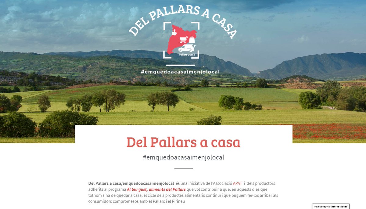 #ConsumidorCompromès Et presentem amb <a href="/APATPallars/">Apat Pallars Jussà</a> la plataforma delpallarsacasa.cat ✅Hi trobaràs els millors productes del #Pallars per tenir-los a casa de la manera més fàcil! #emquedoacasaicomprolocal #emquedoacasaimenjolocal