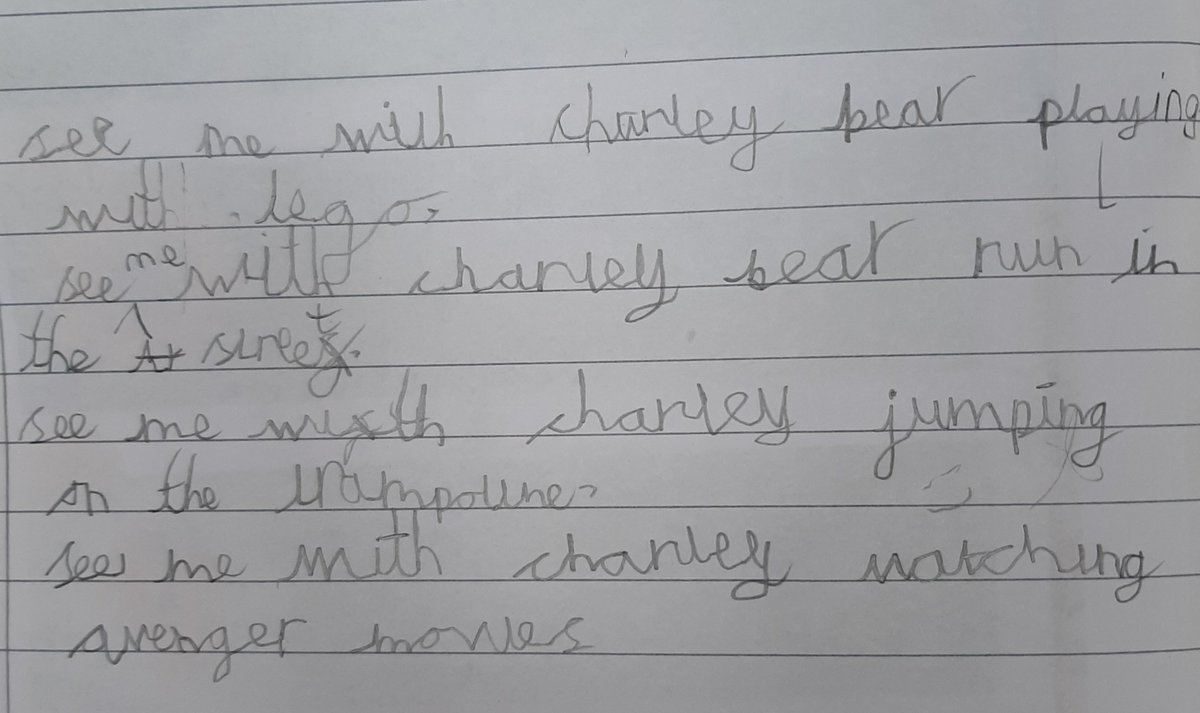SarahDuffey5's tweet photo. Poetry writing today inspired by Michael Rosen's poem "Trainers" https://t.co/a8JF3Kdo5e