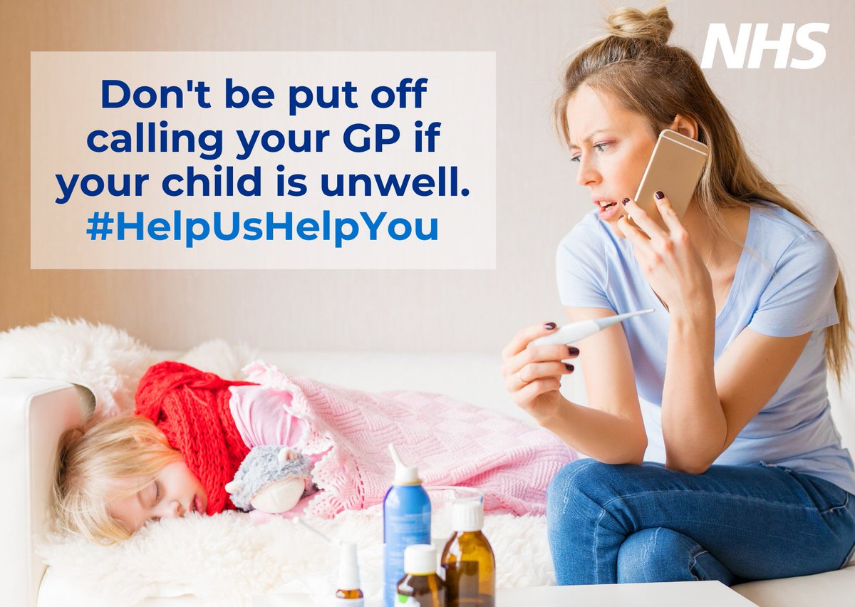 Please don't put off contacting your GP if your child is unwell, the NHS is open and here to help you and your family get the treatment you need safely - #HelpUsHelpYou