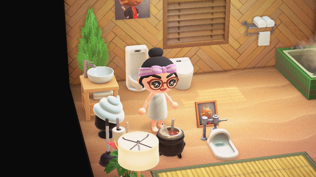 サッカン あつ森で 便器の横にウンコを置いてる人をよく見かけるんだけど 表現が直接的過ぎるというか 日本的な奥ゆかしさに欠けてると思うんだよね なので僕は スープジャーを置きました どうぶつの森 Animalcrossing Acnh Nintendoswitch