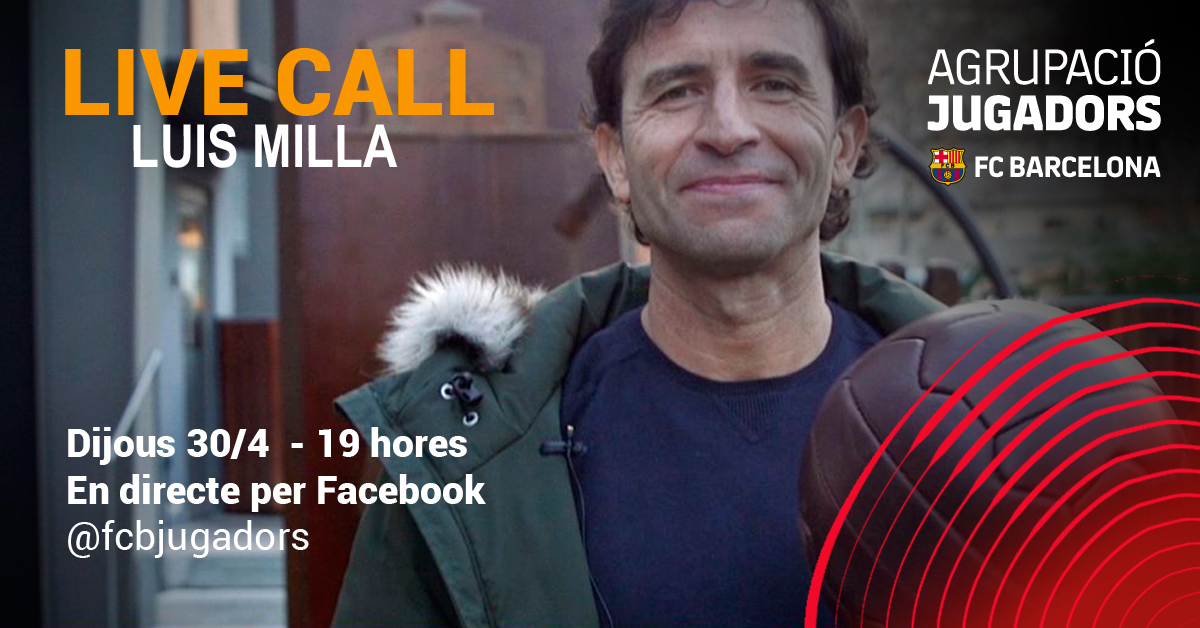 FCBjugadors's tweet image. ✏️ Apunta-t'ho a l'agenda! #livecall per avui 30 d'abril.  Aquesta tarda la @natarroyo conversarà 🎙️ amb @Luismillacoach a partir de les 19 hores pel canal de facebook.