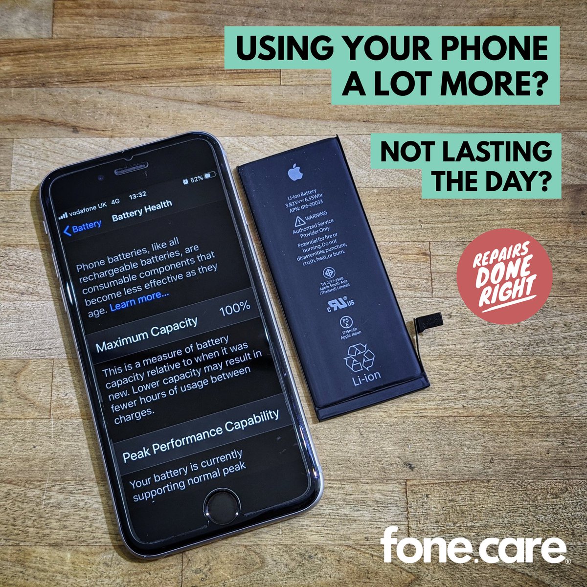 FoneCareWirral's tweet photo. Have you noticed your battery not lasting the day, cutting out before it's empty or even slowing down?
It might be time for a new battery.
Get in contact today to find out about our collection and delivery service.
#RepairsDoneRight #Experts #Trusted #12MonthsWarranty #Battery https://t.co/eSv8RMGETZ