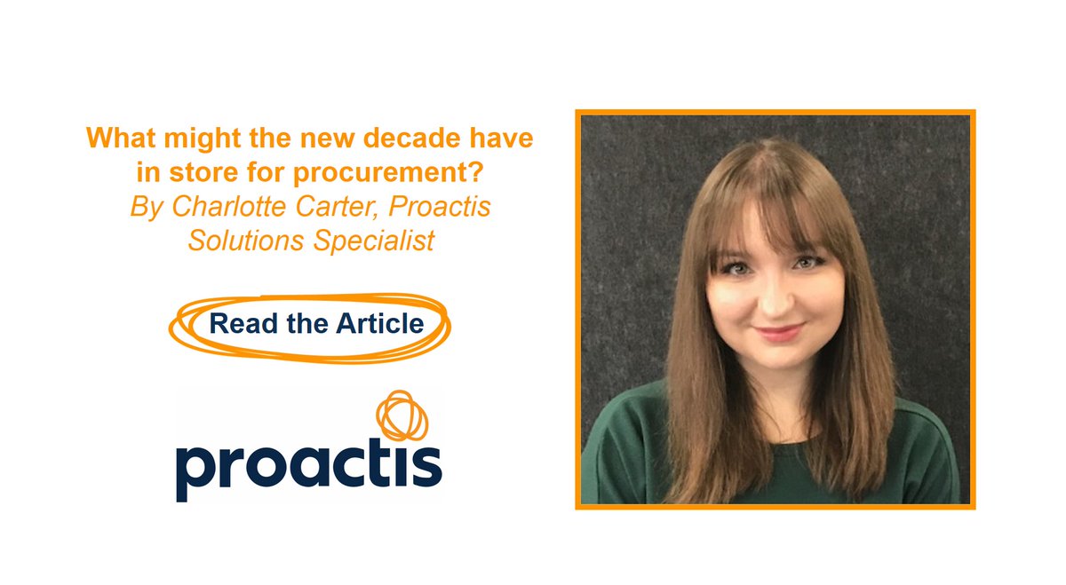 During the eWorld Procurement and Supply event in March, Charlotte Carter, Solutions Specialist at headline sponsor Proactis, identified and explored what we can expect for procurement in the next decade. Read the article here - bit.ly/next-decade-pr…