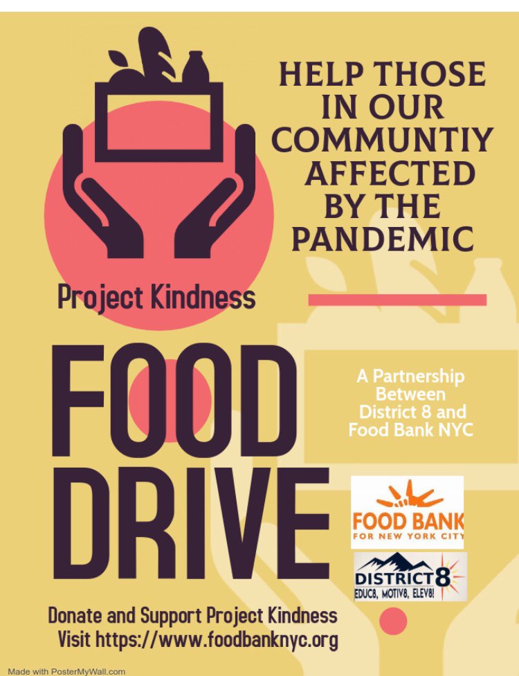 D8Connect's tweet image. 5 Pop Up Food Pantries are on the way! Join our fight to make sure no one goes to bed hungry in District 8!  #projectkindness #Team8 @District8Supt@Vanessalgibson @Salamancajr80 @AndyKingNYC @MarkGjonajNY @MarcosCrespo85 ⁦@AOC⁩