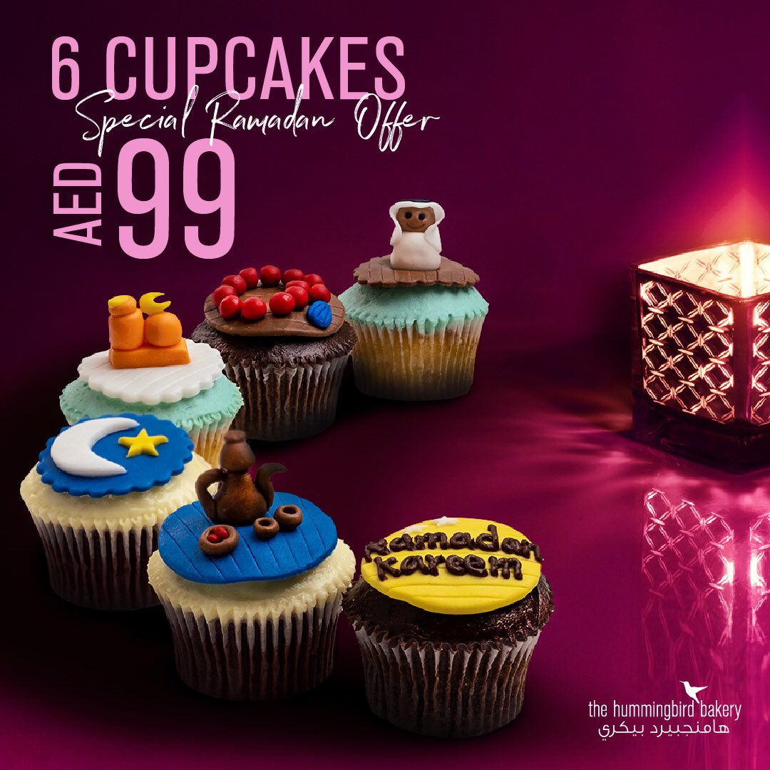Ramadan loves some sweet sweet desserts, and we love it back! So we made a special package for you -> 🎁 6 cupcakes for just 99 AED so you can share the love with a post-Iftar cup of tea 💖